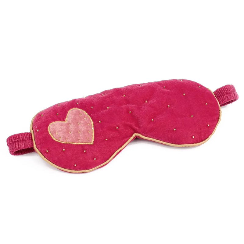 Pink Velvet Heart Eye Mask